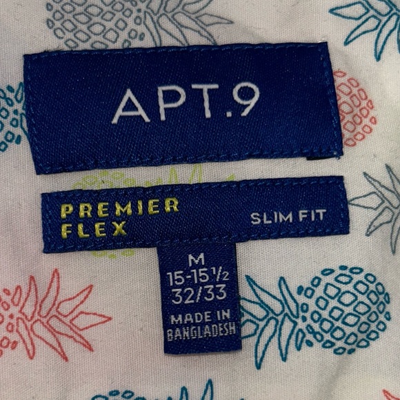 APT.9 Premier Flex Men’s Pineapple Print Button Shirt M - Picture 12 of 14